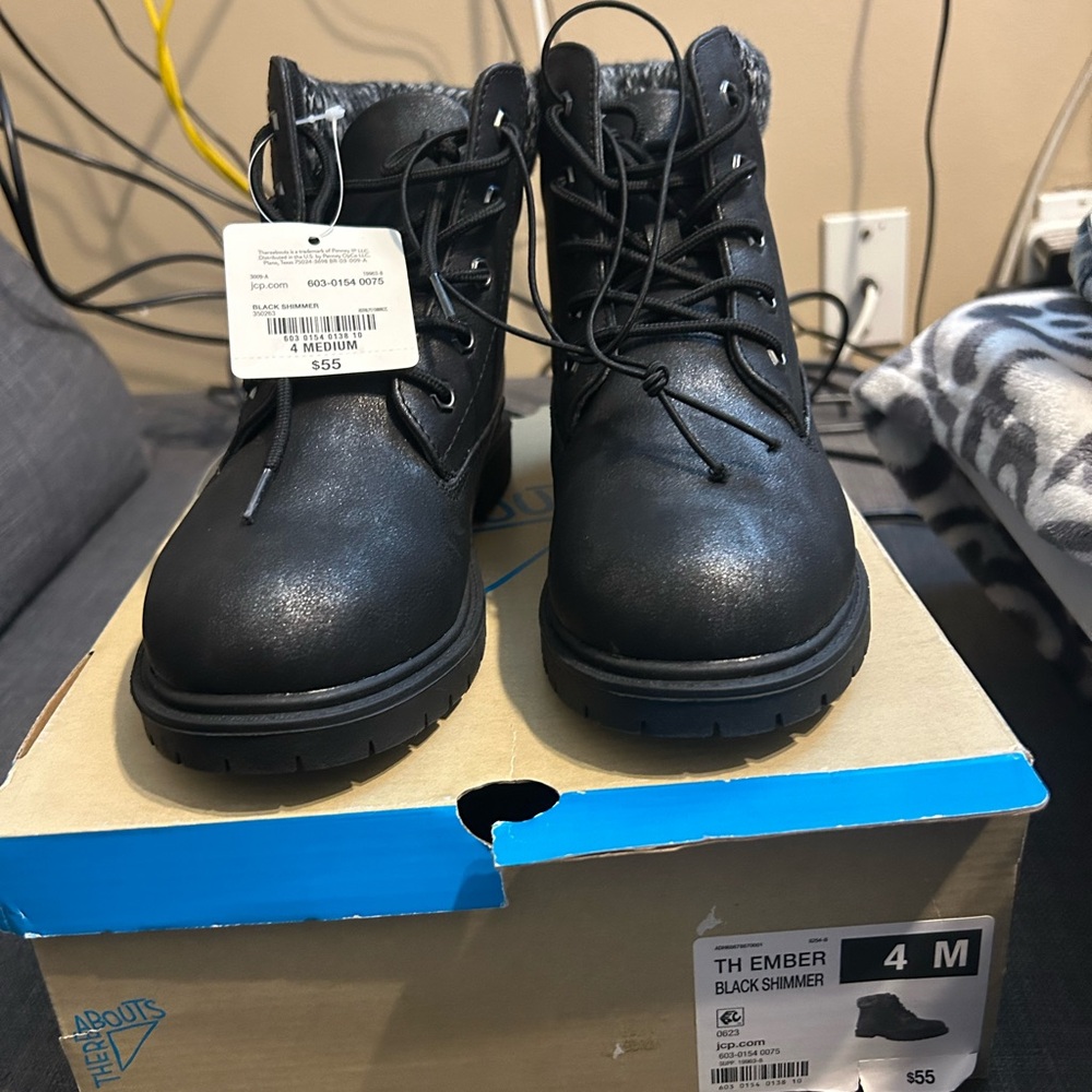 Black Shimmer Boots